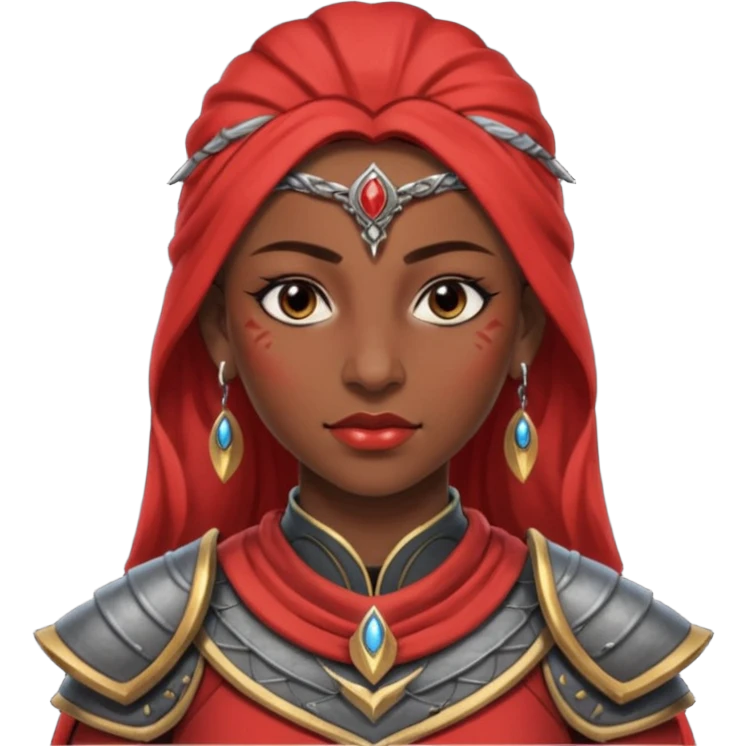 ESO female redguard warrior with lashes and earrings emoji