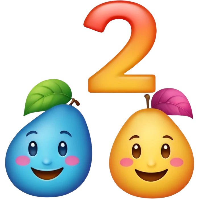 colorful numbers 1 2 3 with a smiling face, fun and inviting emoji