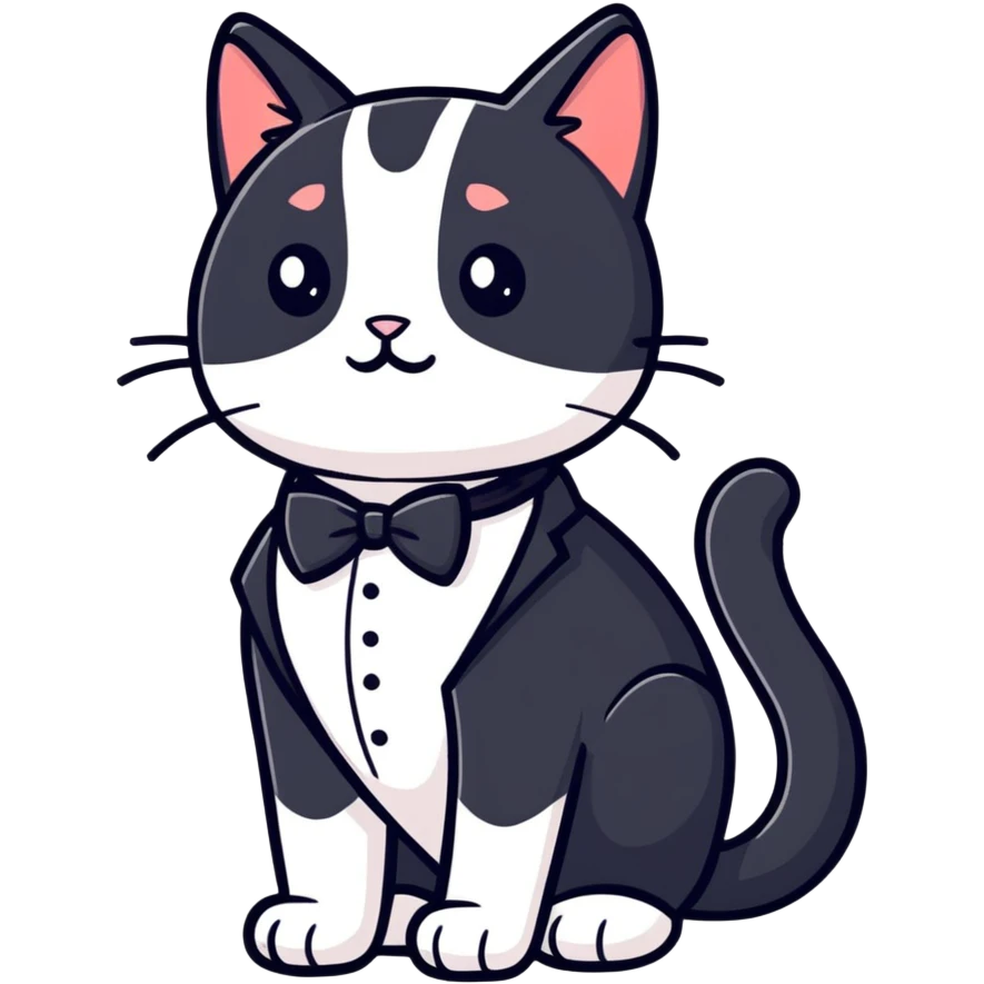 tuxedo cat emoji