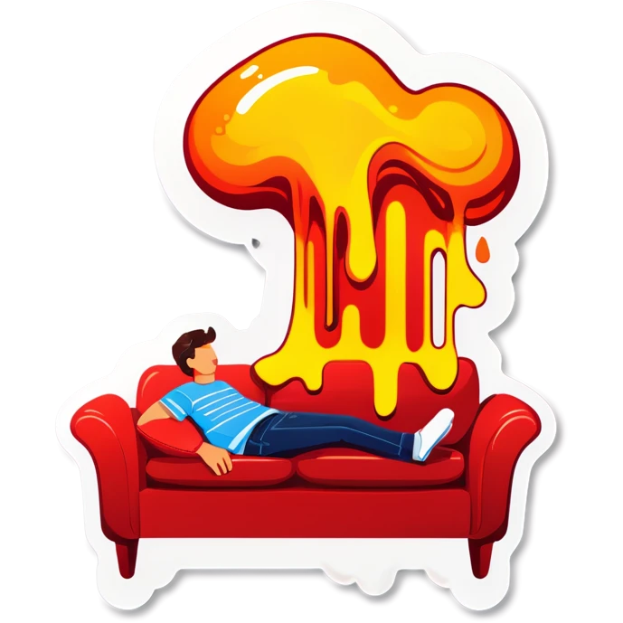 Person melting into a couch emoji