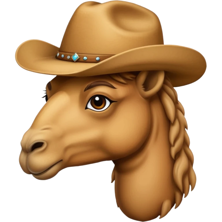 A camel with a cowboy hat emoji