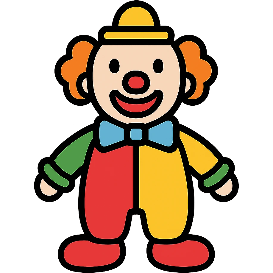 bright clown with multicolored costume emoji