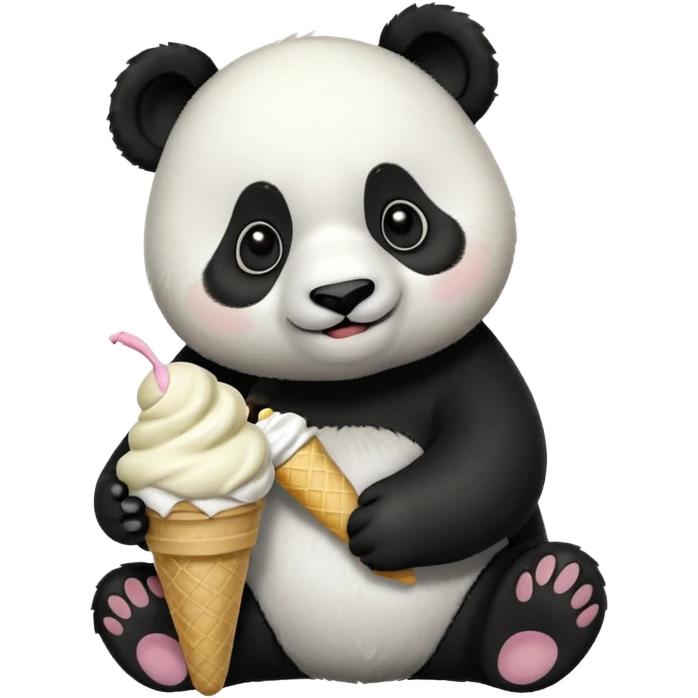 Panda eating ice cream emoji
