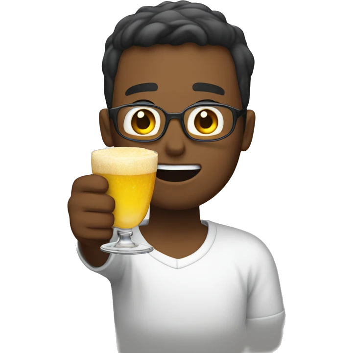 Emoji festejando con una copa en sus manos  emoji