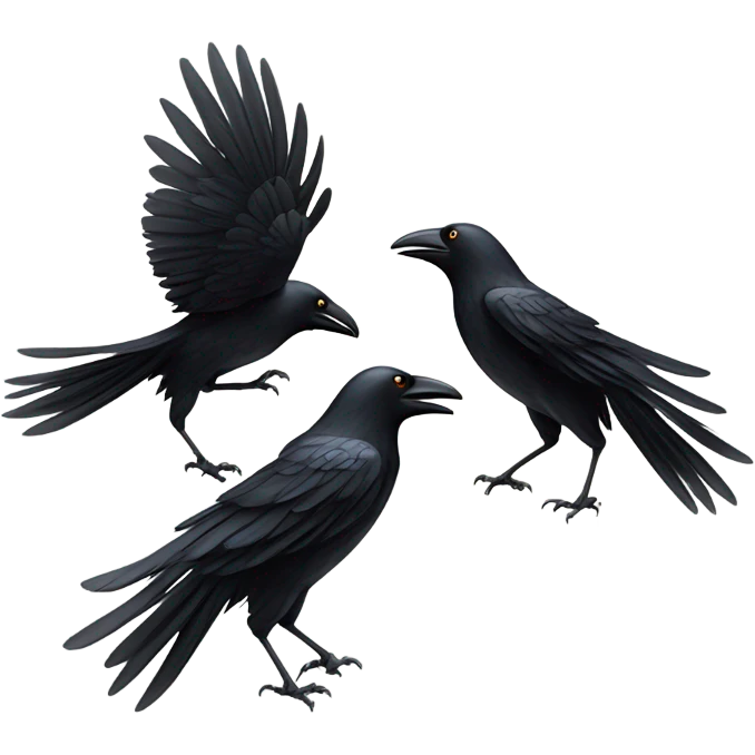 Three crows running emoji