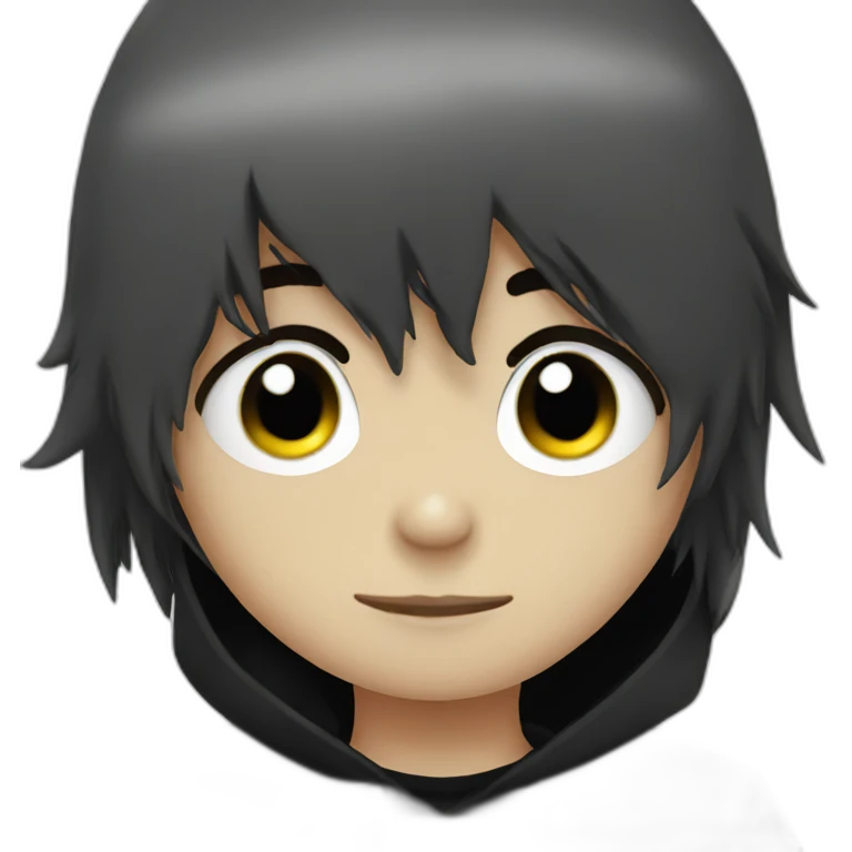 emo boy with black heart emoji