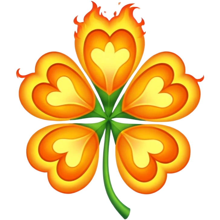create a four leaf clover on fire emoji