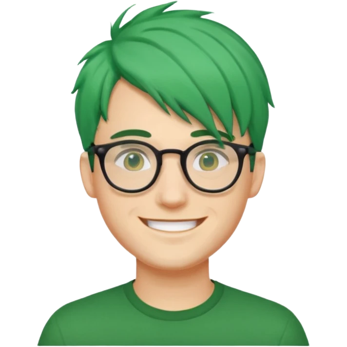 man with green hair and glasses emoji