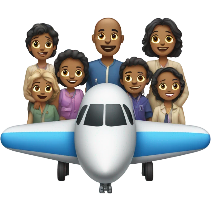 Family of 8 airplane emoji
