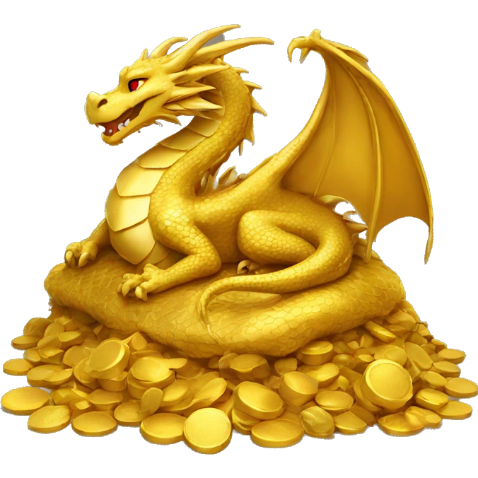 Dragon sleeping on a pile of gold emoji