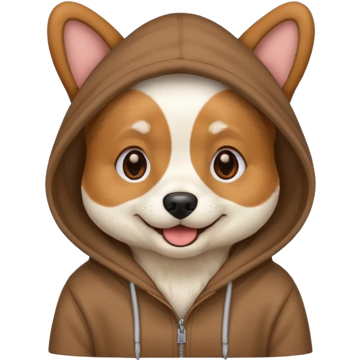 Dog wearing a hoodie emoji