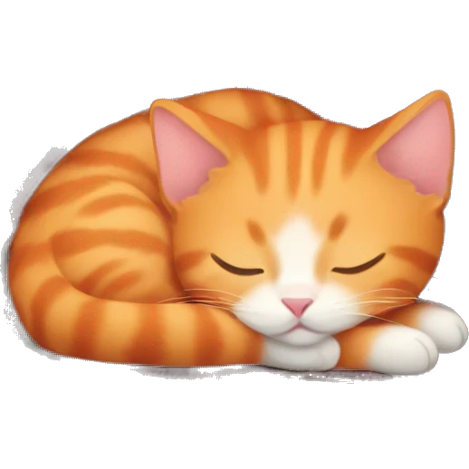 Orange kitten sleeping on a Christmas blanket  emoji