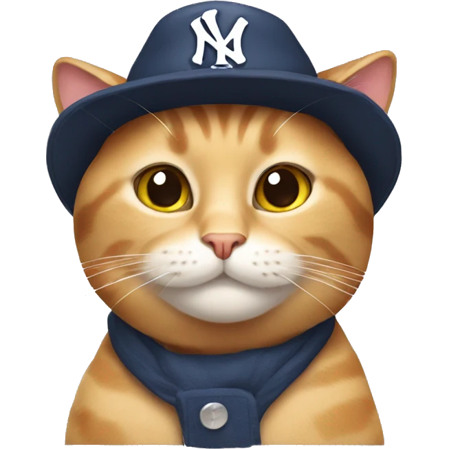 Cat with Yankee hat emoji