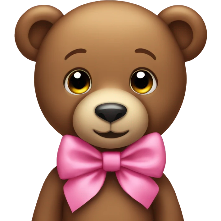 Teddy bear with a pink bow emoji