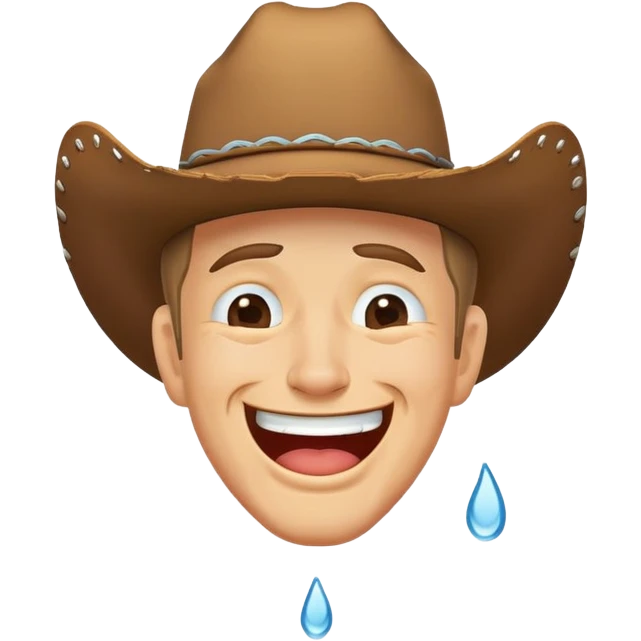 crying laughing upside down cowboy emoji