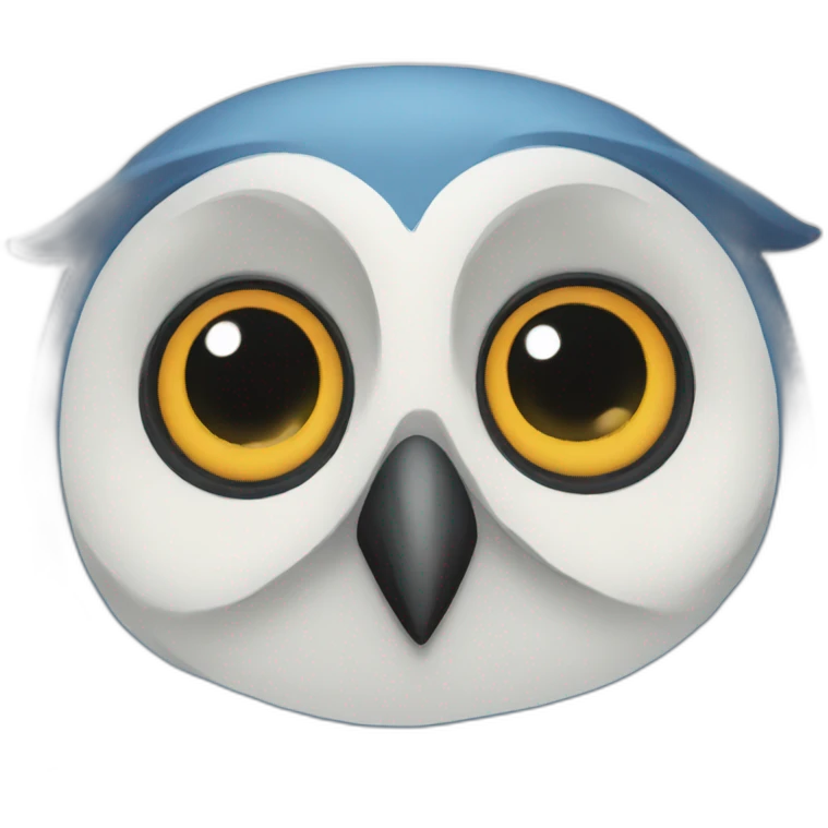 blue owl happy saying who? emoji