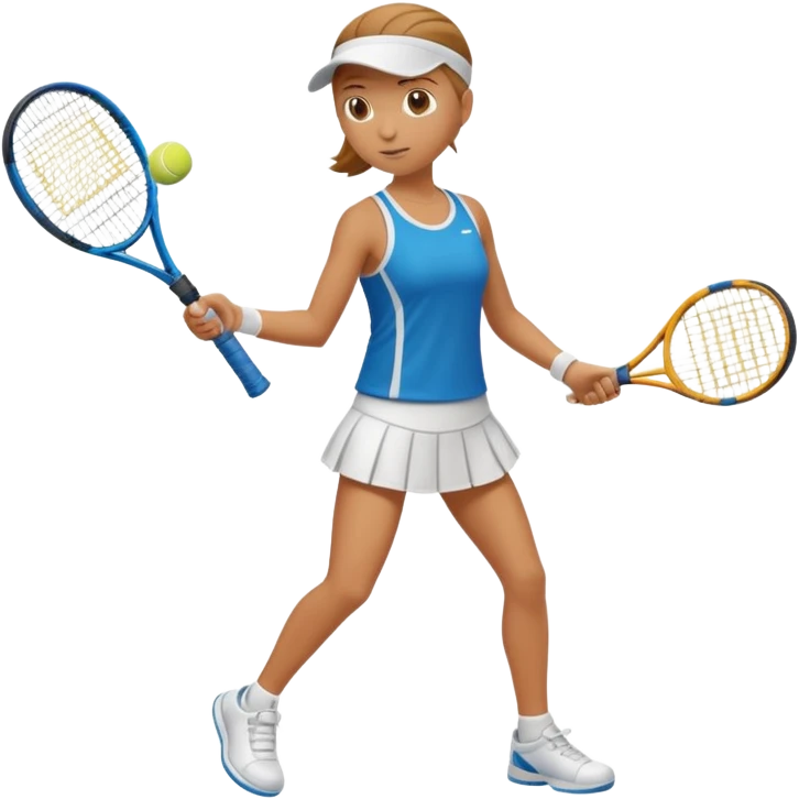 High resolution full body of a tennis player with just a one racket  emoji