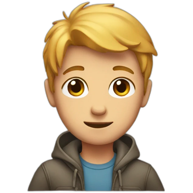 Boy with big hands emoji