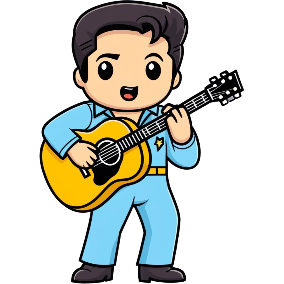 Elvis with guitar emoji