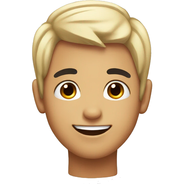 happy face boy with black hair and black eyebrows  emoji