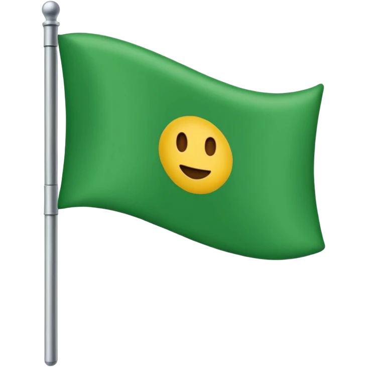 solo una bandera simple, un palo y una bandera verde en forma de pico, sin emojis de cara encima emoji
