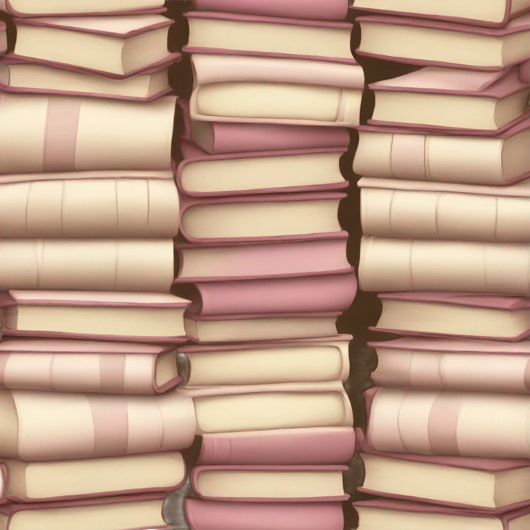 aesthetic book stack beige and light pink emoji