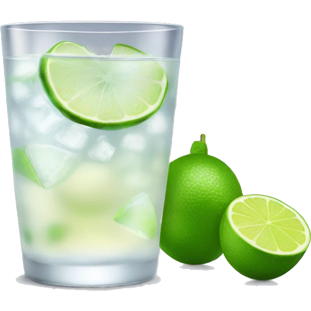 Vodka tonic with a lime in a cute glass emoji