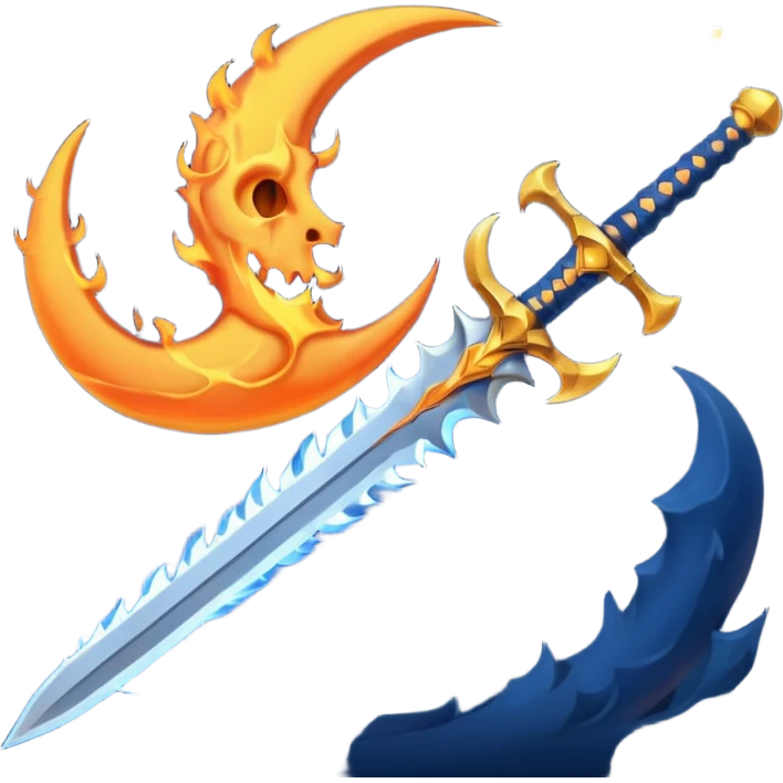 sword fire moon emoji