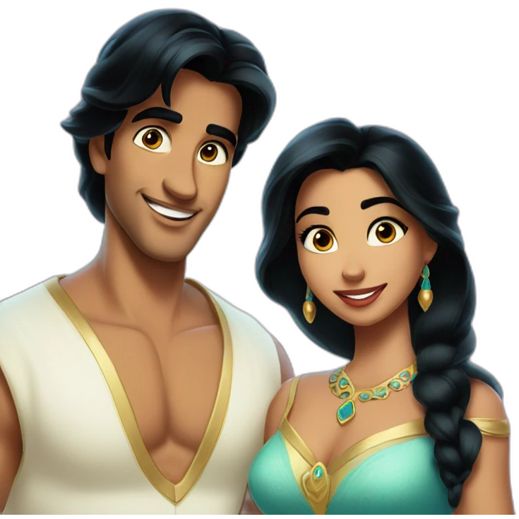 Aladdin and jasmine emoji