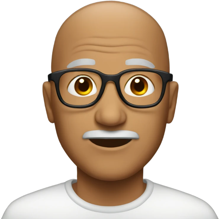 brown older man glasses bald  emoji