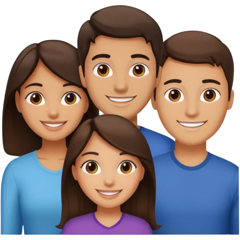 Throuple 2 girls 1 guy brunettes  emoji