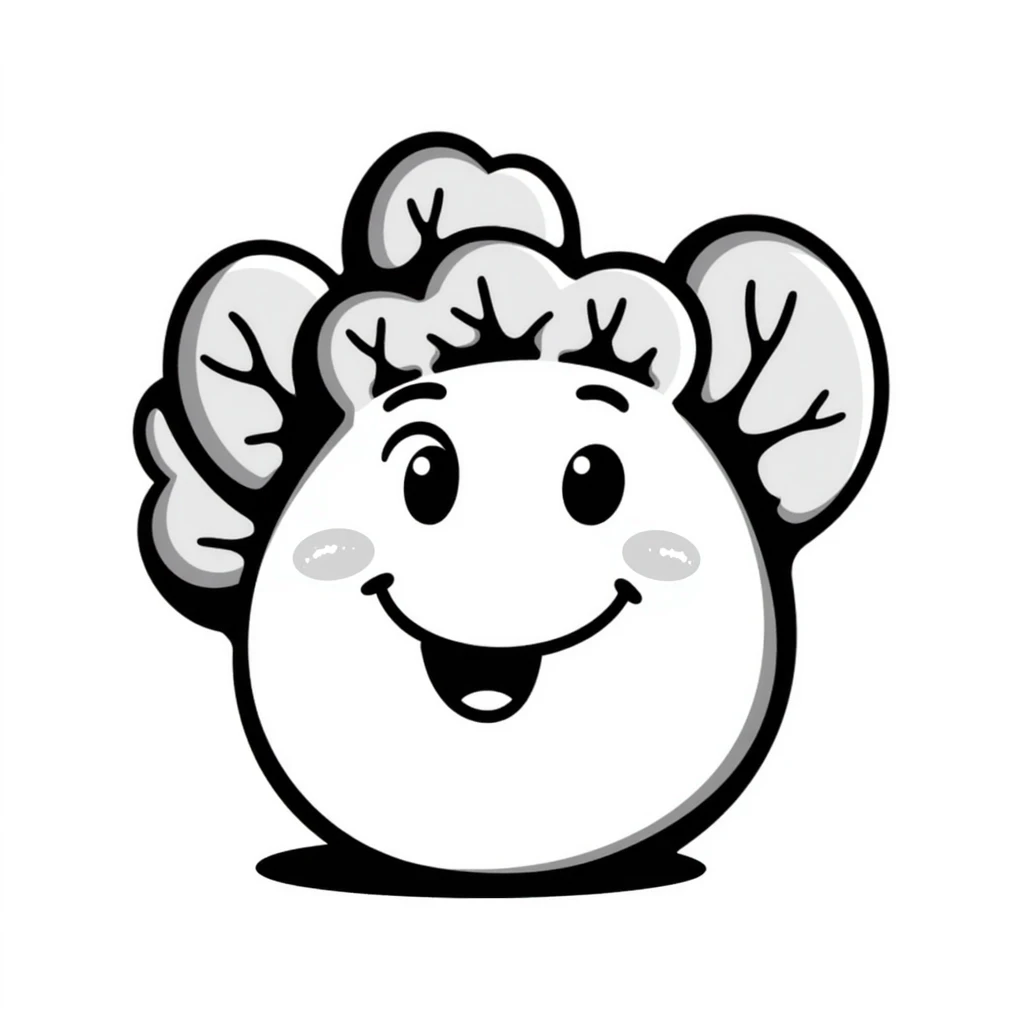 red cabbage, hand-drawn lines, playful doodle style emoji