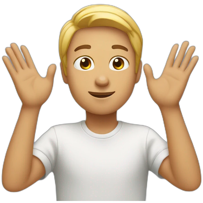 person looking up with their hands in the air emoji