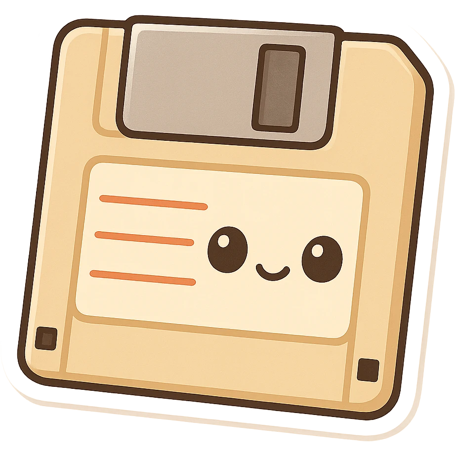 Floppy disk retro-tech aesthetic emoji