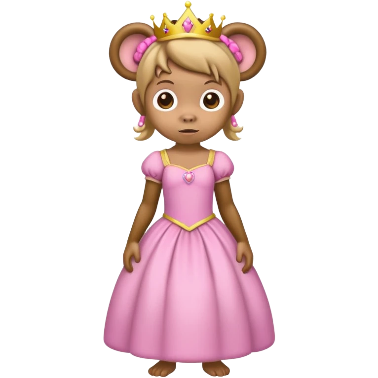 a monkey with braces, whereing a pricess dress, and pigtails emoji