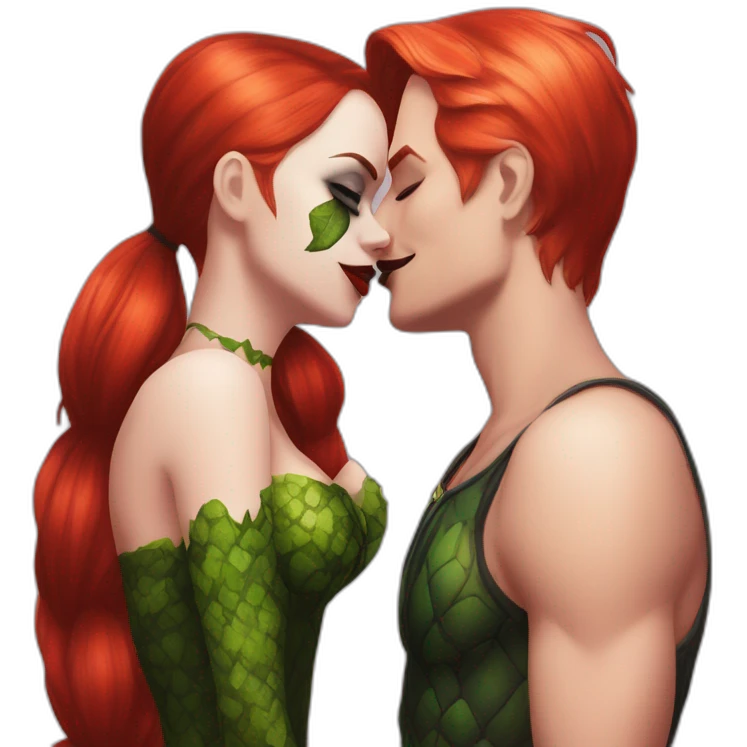 Poison ivy and harley quinn kiss emoji