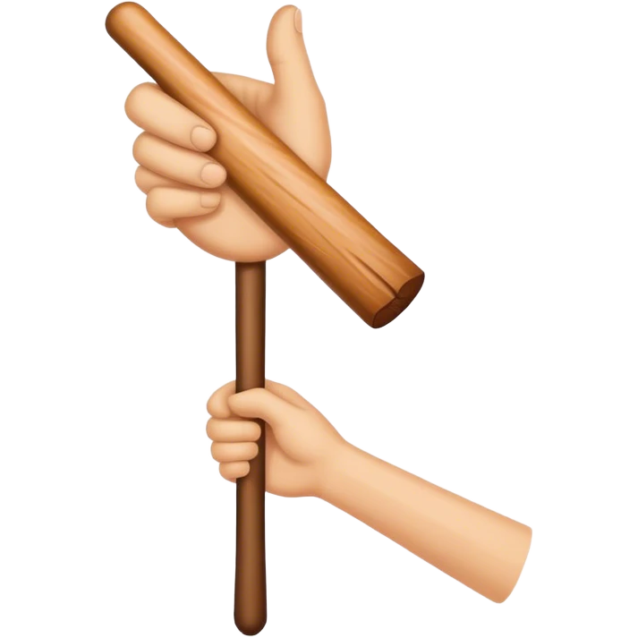 Hand holding Woodstick emoji