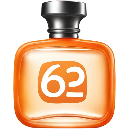 orange cylinder perfume bottle with number 6 2 emoji