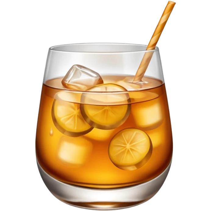 Emoji with an amaretto sour cocktail whiskey glass emoji