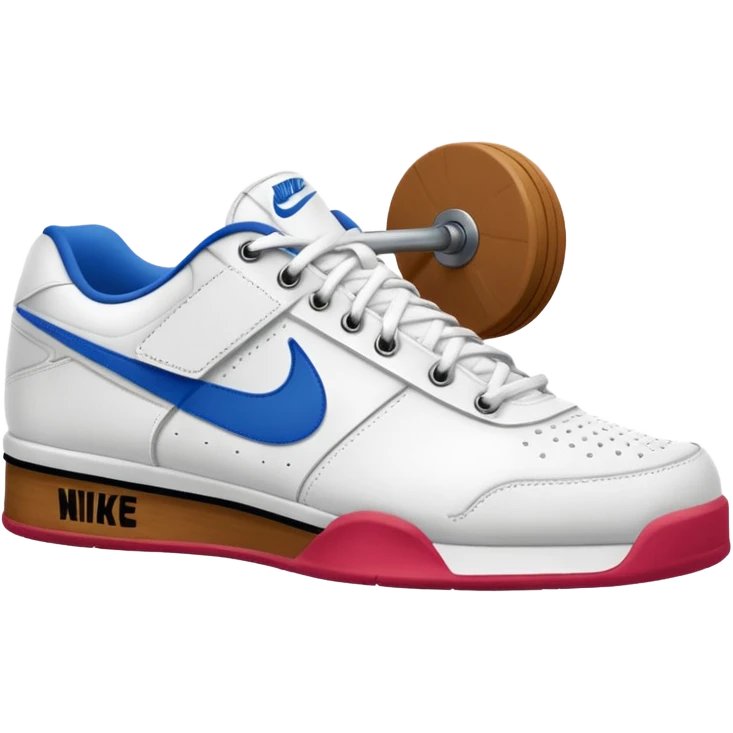 nike white low top tennis shoe weight lifting gum bottom emoji
