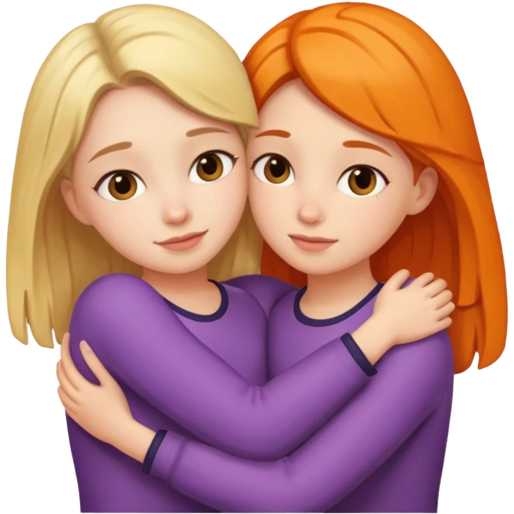 Two girls hugging each other emoji