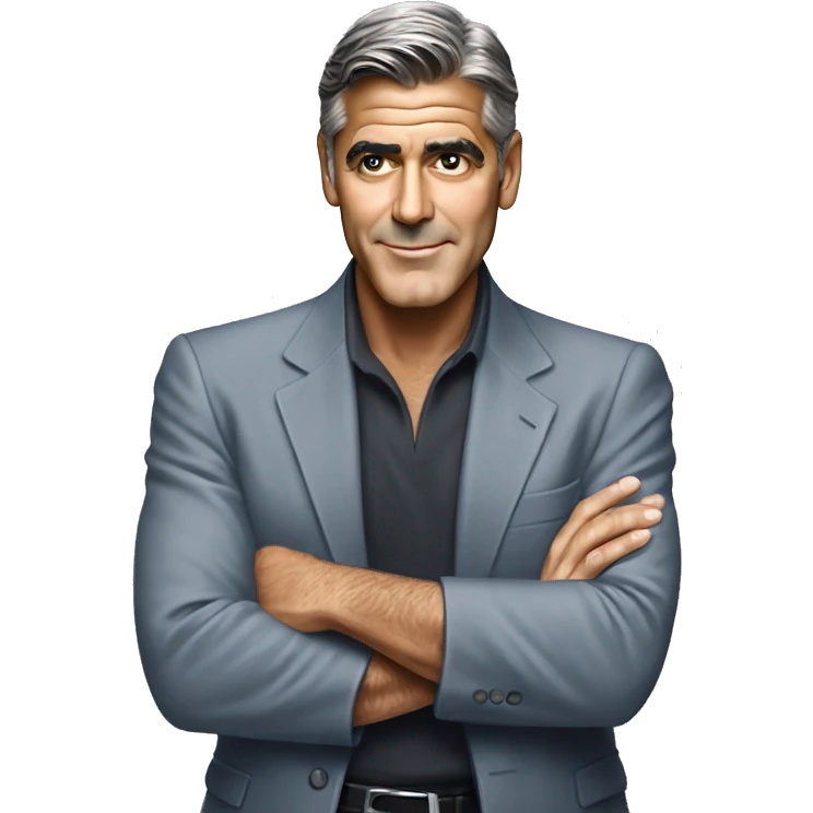 George clooney performing a front lat spread pose emoji