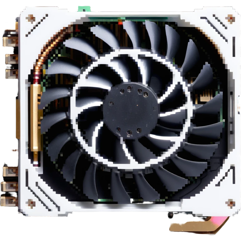 video graphics card with heatsink and display ports emoji