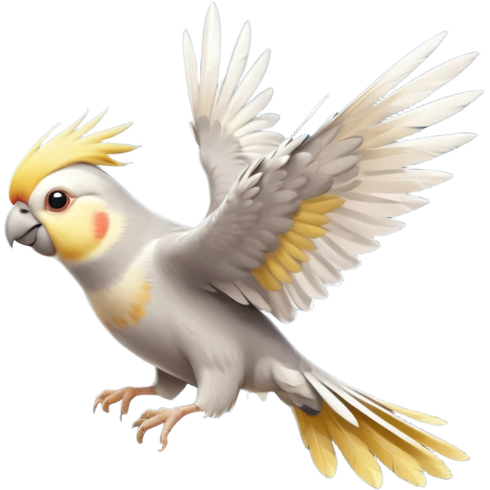 cockatiel flying happily emoji