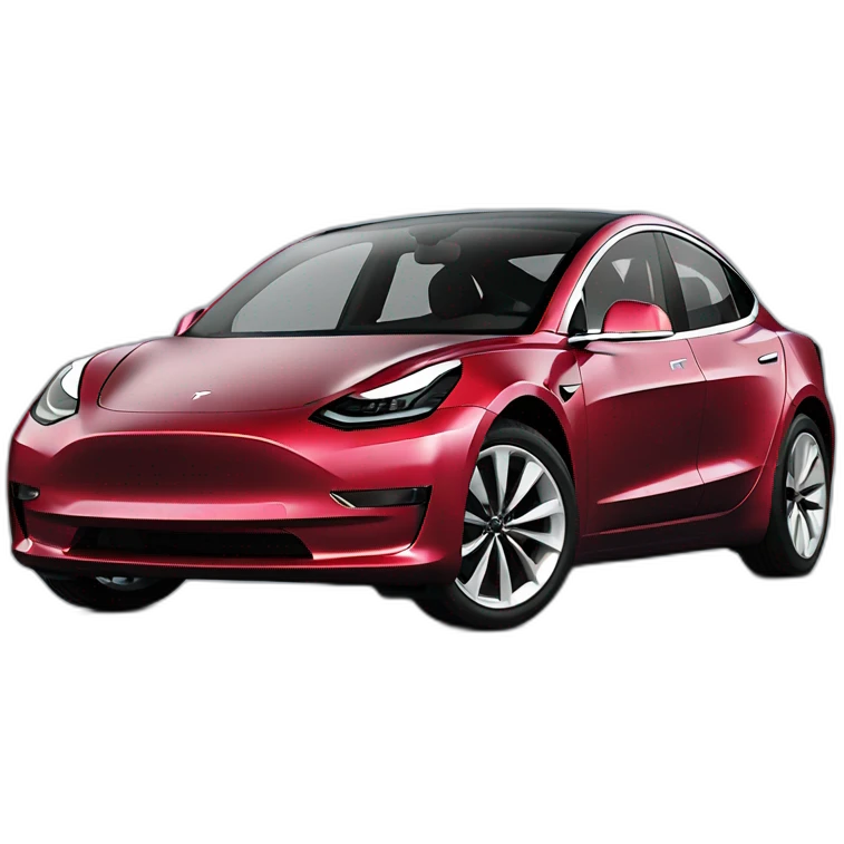 Tesla model 3 bleu emoji