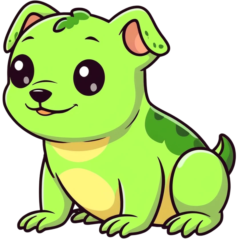 Dog mixed with a frog emoji