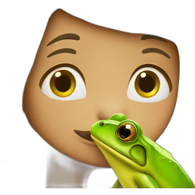 Kissing a frog emoji