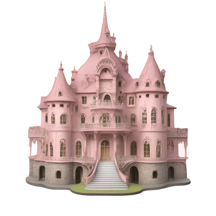 vintage rococo pale pink castle emoji