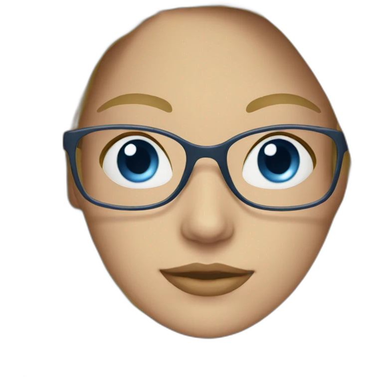 Woman long blond hair blue eyes glasses emoji