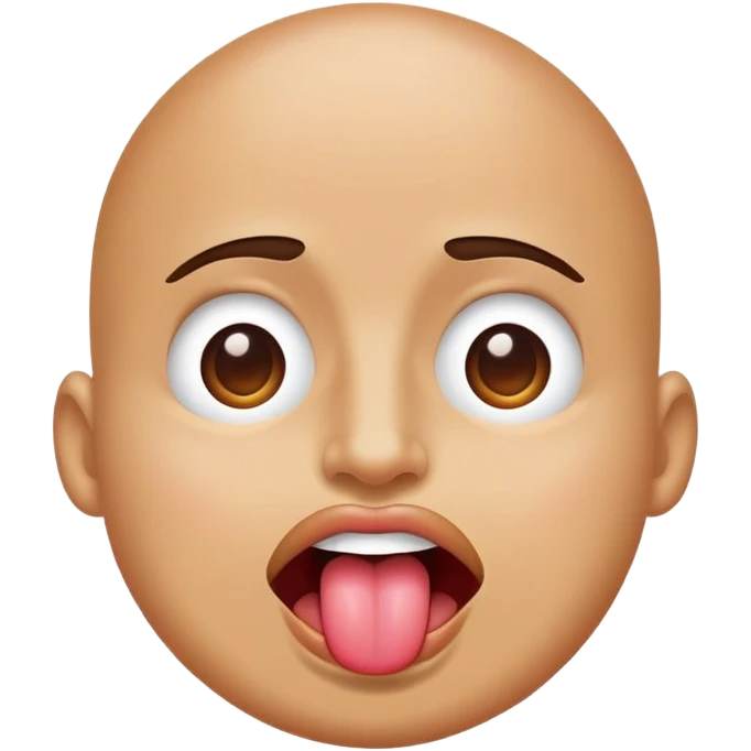 Reverse eyes and tounge out emoji